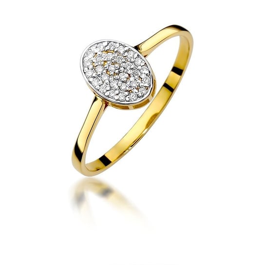 Złoty pierścionek zaręczynowy owal z brylantami Klasyka : Rozmiar pierścionka - 21 | Φ19,33 MM, Złoto - próba - próby 585 białe GIORRE