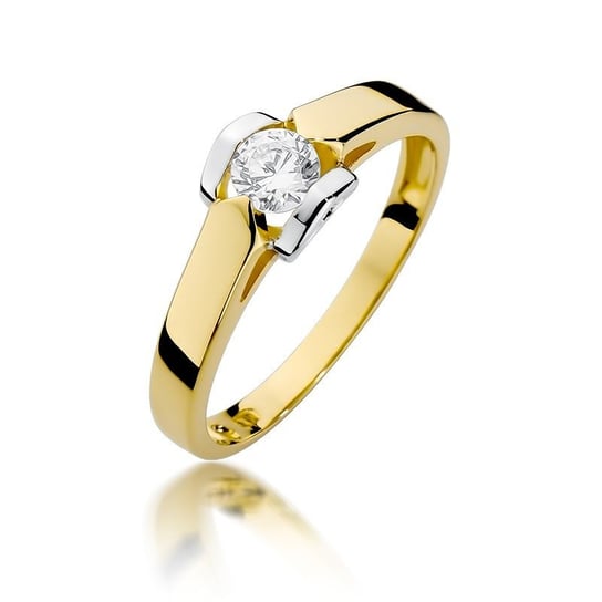 Złoty pierścionek zaręczynowy serce z brylantem 0,30 ct Miłość : ROZMIAR PIERŚCIONKA - ZŁOTO - 10, Złoto - próba - próby 585 żółte GIORRE