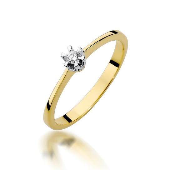 Złoty pierścionek zaręczynowy z brylantem Delikatność : ROZMIAR PIERŚCIONKA - ZŁOTO - 8, Złoto - próba - próby 585 żółte GIORRE