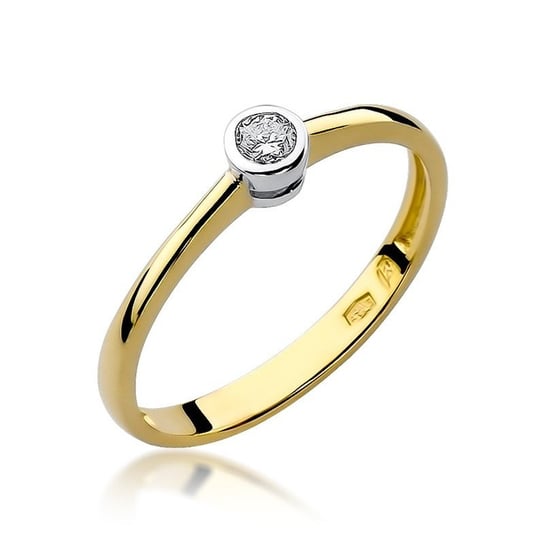 Złoty pierścionek zaręczynowy z brylantem w oprawie Delikatność : Rozmiar pierścionka - 11 | Φ16,00 MM, Złoto - próba - próby 585 żółte GIORRE