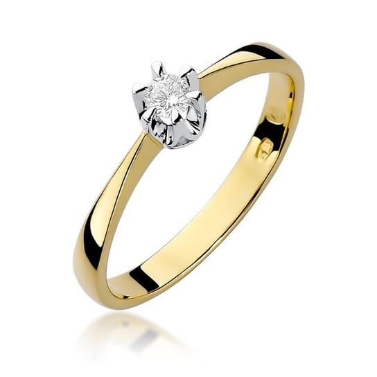 Złoty pierścionek zaręczynowy z brylantem w oprawie Klasyka : ROZMIAR PIERŚCIONKA - ZŁOTO - 8, Złoto - próba - próby 585 żółte GIORRE