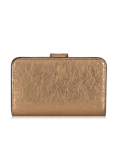 Złoty skórzany portfel damski PORES-0880-28 OCHNIK