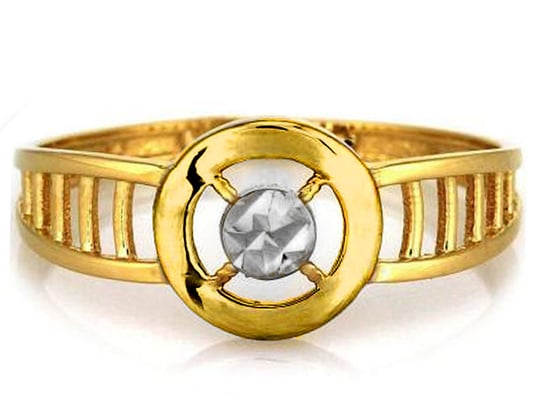 Złoty szeroki pierścionek 585 białe złoto ażur Lovrin