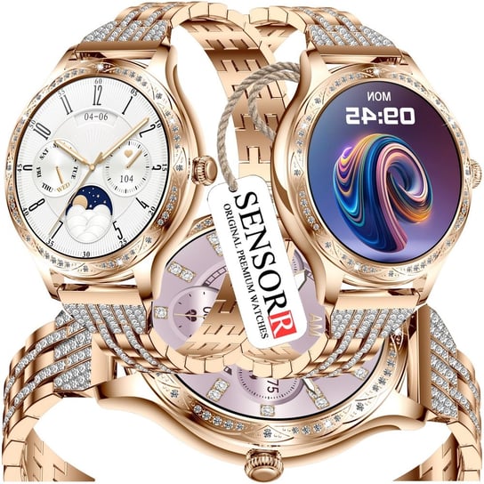 Złoty Zegarek Smartwatch Damski Rozmowy Ciśnieniomierz Pulsometr Kroki Pl Inna marka