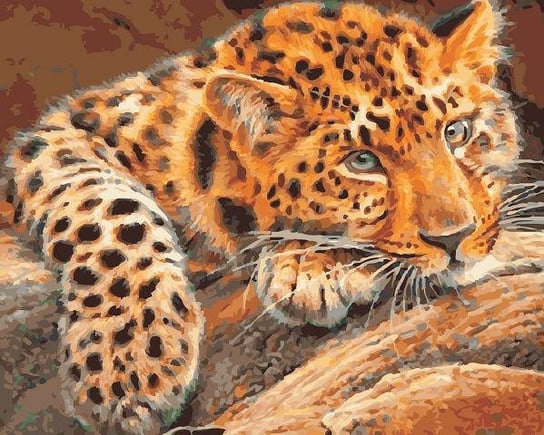 Zmęczona pantera - Malowanie po numerach 50x40 cm ArtOnly