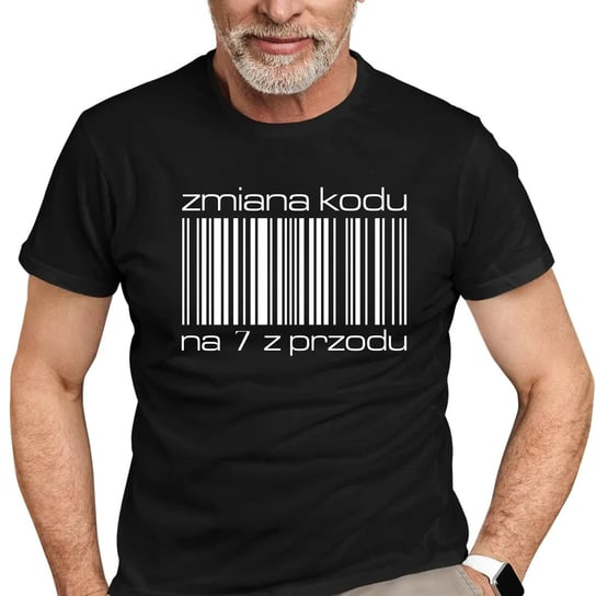Zmiana kodu na "7" z przodu - męska koszulka z nadrukiem prezent na 70 urodziny dla mężczyzny Koszulkowy