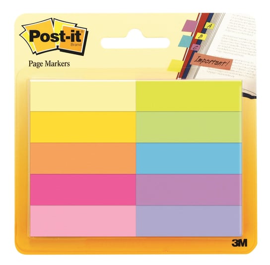 Znaczniki samoprzylepne Post-it®, 10 neonowych kolorów, 12,7x44,4mm, 10x50 sztuk Post-it
