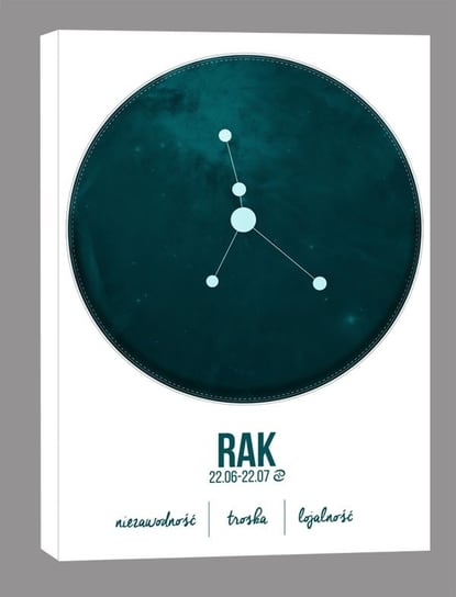 Znak zodiaku, Rak - obraz na płótnie 60x80 cm Inny producent