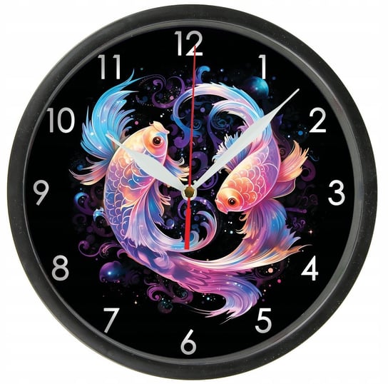 Znak zodiaku RYBY zegar ścienny z szybką Bezgłośny mechanizm Inna marka