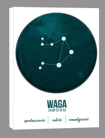 Znak zodiaku, Waga - obraz na płótnie 30x40 cm Inny producent