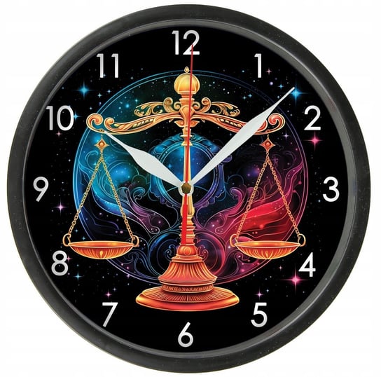 Znak zodiaku WAGA zegar ścienny z szybką Bezgłośny mechanizm Inna marka