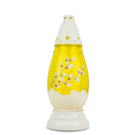 Znicz Wielkanocny Jajko 29 cm Żółty DP77 Delux Duży Light Znicz Szklany Malowany z Wkładem Wymiennym Inna marka