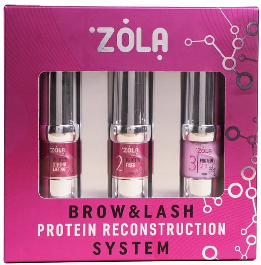 Zola, Protein Reconstruction System, Zestaw Do Laminowania Brwi Rzęs, 3 Szt. Project Lashes