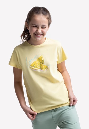 Żółta bluzka dziewczęca z limonką VOLCANO T-LEMON JUNIOR 122-128 VOLCANO
