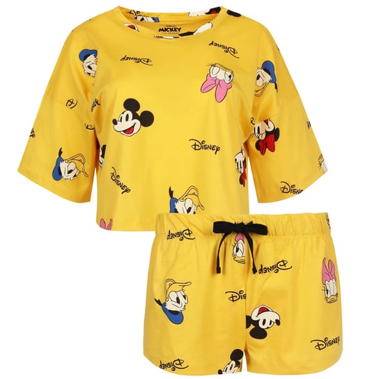 Żółta, Krótka Piżama Damska Myszka Mickey Disney Disney