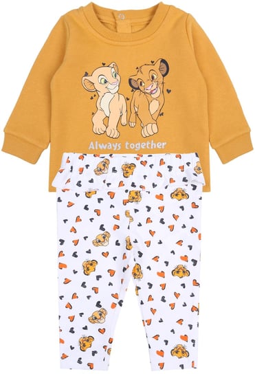 Żółto-biały komplet niemowlęcy: bluza + getry Król Lew Disney