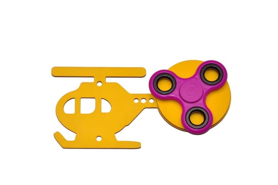 Żółty Helikopter, Różowy Spinner Do Tablicy Sensorycznej. Zabawki Sensoryczne