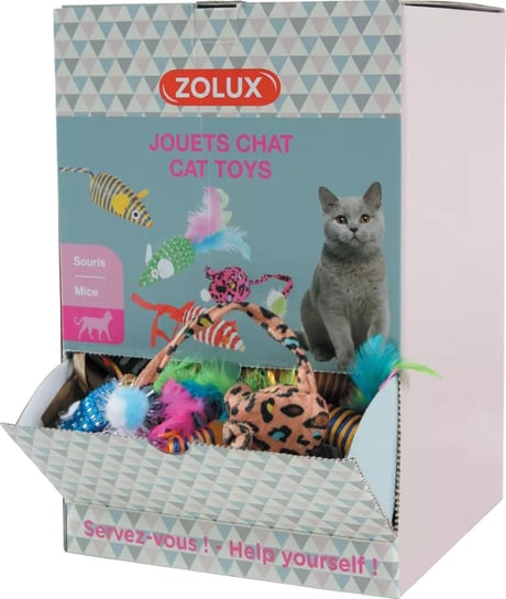 ZOLUX Display z zabawkami dla kota - 132 myszki Zolux