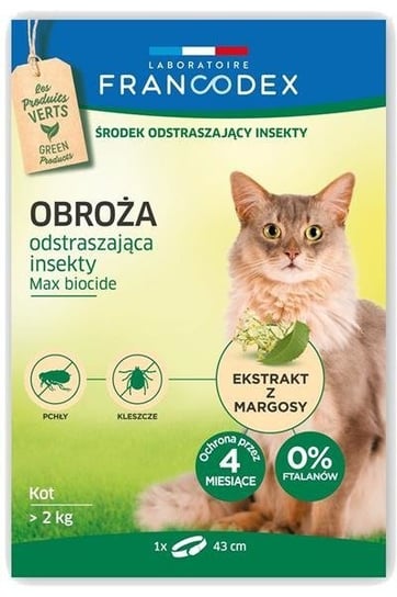 Zolux Francodex obroża dla kotów powyżej 2 kg odstraszająca insekty dł. 43 cm Zolux