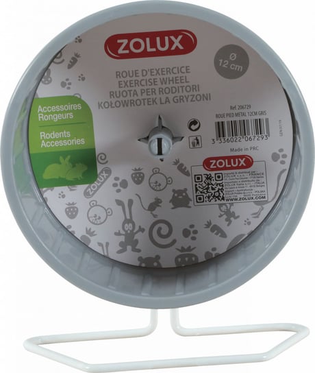ZOLUX Kołowrotek plastikowy na metalowej podstawie 12 cm kol. szary Zolux