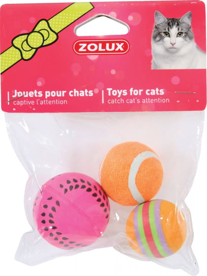 ZOLUX Zabawki dla kota 3 piłki różne 4 cm Zolux