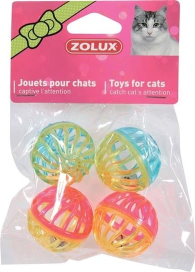 Zolux Zabawki dla kota - zestaw 4 kul z dzwonkami 4 cm Inny producent