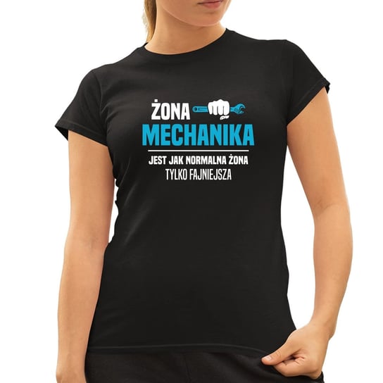 Żona mechanika jest jak normalna żona, tylko fajniejsza - damska koszulka na prezent Koszulkowy
