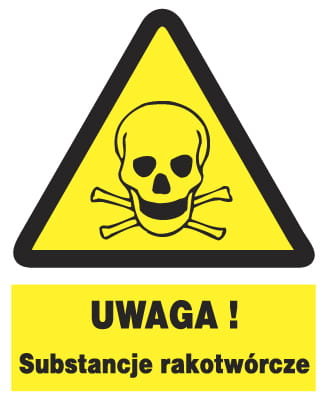 ZOO-5 - UWAGA substancje rakotwórcze znak tablica LIBRES