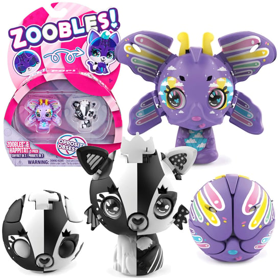 Zoobles & Happitat Animal zwierzątka 2 figurki motyl i lis Spin Master