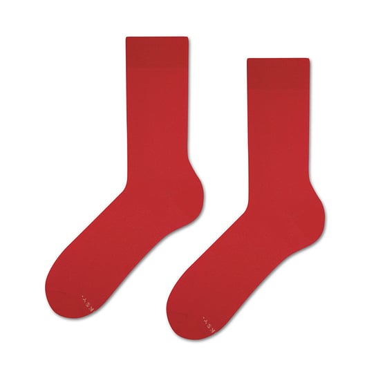 ZOOKSY klasyczne długie damskie skarpetki r.36-40 1 para, gładkie czerwone skarpetki - RED LIPS Zooksy