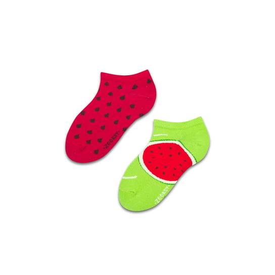 ZOOKSY kolorowe skarpetki stopki dla dzieci w owoce r.30-35 1 para, krótkie skarpetki w arbuza - mixTURY ARBUZOWE Zooksy