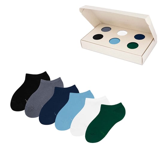 ZOOKSY zestaw klasycznych skarpetek stopek dla dzieci r.30-35 6 par, krótkie skarpetki dziecięce - CASUAL BOX Zooksy