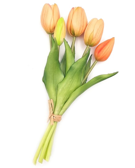 Zoom     Tulipany silikonowe jak żywe morelowe bukiet 5 sztuk gumowe 25 cm Inny producent