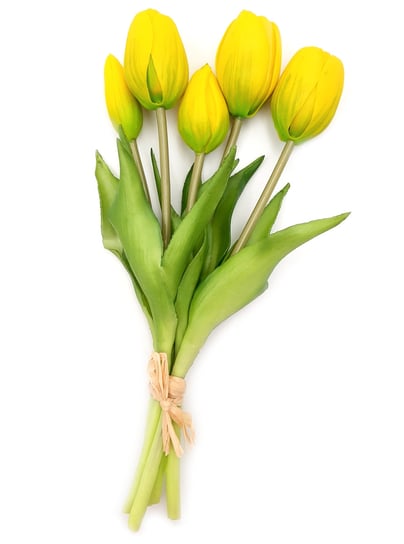 Zoom    Tulipany silikonowe jak żywe żółte bukiet 5 sztuk gumowe 25 cm Inny producent