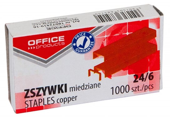zszywki office products, 24/6, miedziane, 1000szt. Office Products
