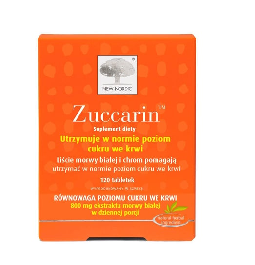 Zuccarin, suplement diety 800 mg ekstraktu morwy białej w dziennej porcji, 120 tabletek Zuccarin