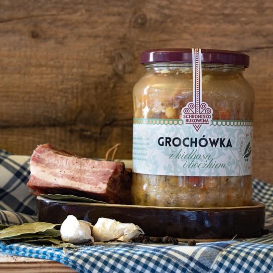 Zupa Grochówka Z Kiełbasą I Boczkiem 710 ml - Schronisko Bukowina Inny producent