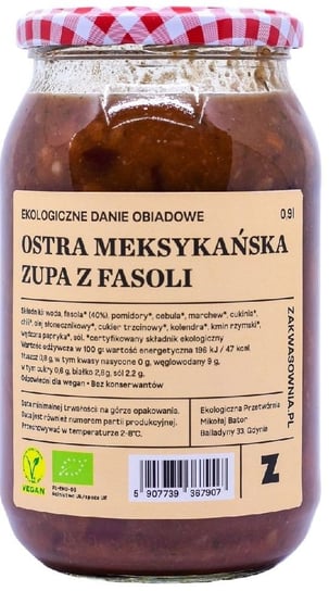 ZUPA MEKSYKAŃSKA OSTRA Z FASOLI BIO 900 ml - ZAKWASOWNIA Zakwasownia