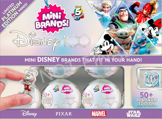 Zuru, Figurki Mini Brands Disney seria Platinum karton 18 sztuk 5 Surprise