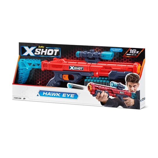 ZURU, wyrzutnia X-Shot EXCEL HAWK EYE + 16 strzałek X-Shot