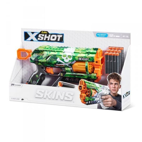 Zuru, X-Shot, Wyrzutnia Skins Griefer Camo + 12 strzałek X-Shot