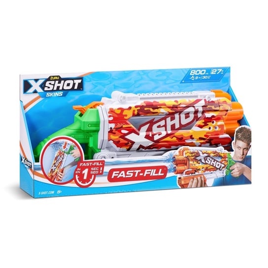Zuru, X-Shot wyrzutnia wodna Water Fast-Fill Skins Pump Action, Szybkie napełnianie X-Shot