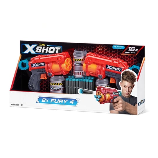 ZURU, X-Shot Zestaw wyrzutni Combo Excel Double Fury 4 + 16 strzałek X-Shot