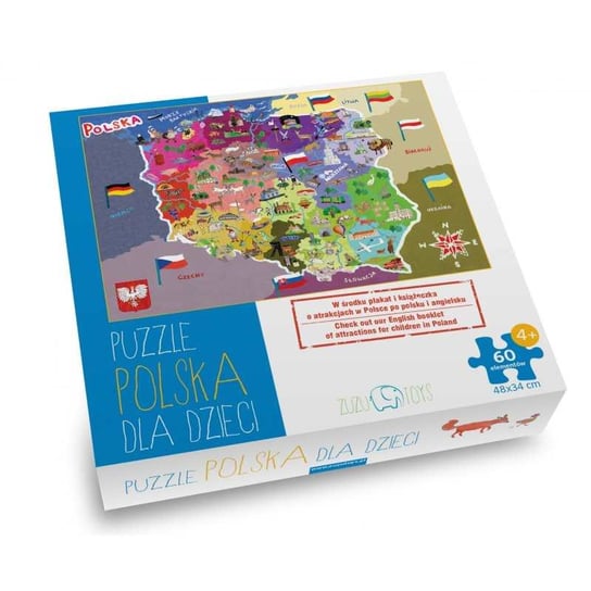 Zuzu Toys, puzzle, Polska dla dzieci, 60 el. Zuzu Toys