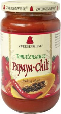 Zwergenwiese, sos pomidorowy papaya-chili (pikantny) bezglutenowy bio, 350 g Zwergenwiese