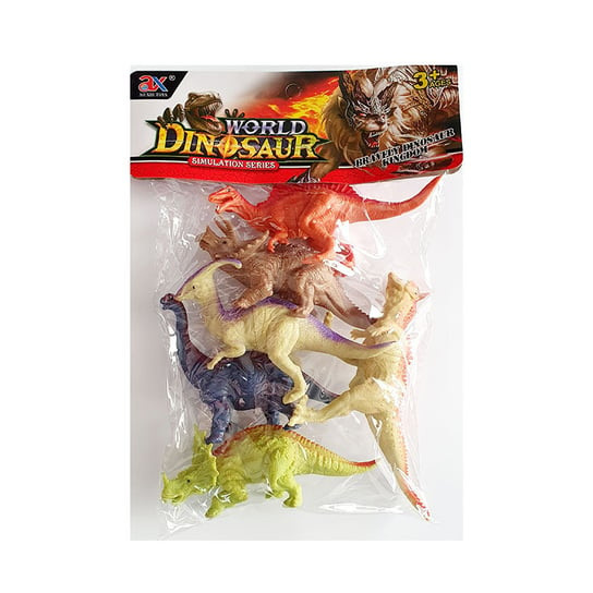 Zwierzęta Dinozaury Zestaw Gumowe Figurki 6Szt Inna marka