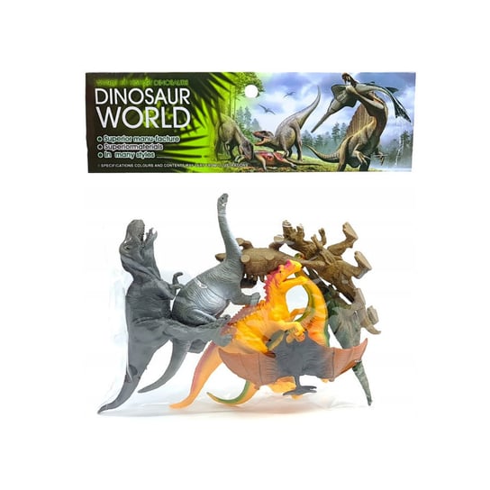 Zwierzęta Dinozaury Zestaw Gumowe Figurki 8Szt Euro Trade