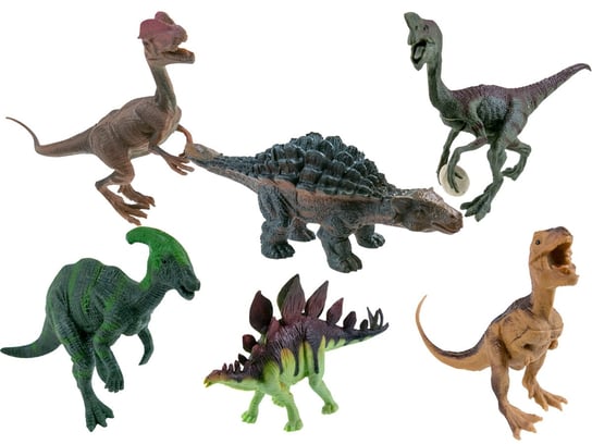 Zwierzęta gumowe Dinozaury+Jajo figurki zestaw 6 szt. KinderSafe