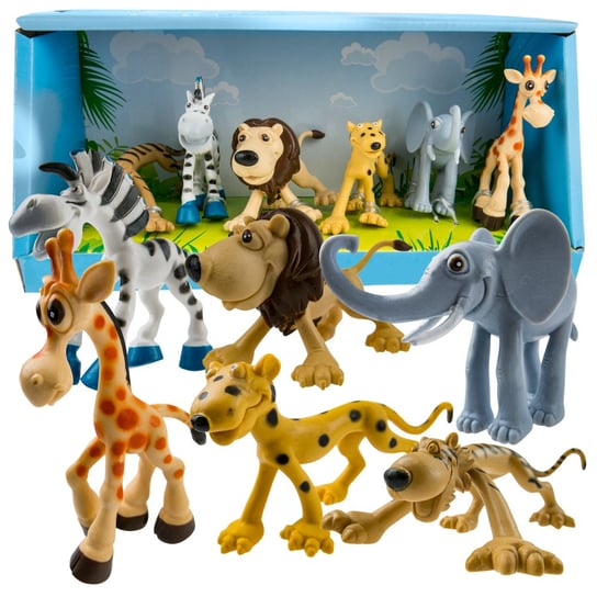 Zwierzęta gumowe - Zoo, Dżungla 6 szt zestaw figurki KinderSafe