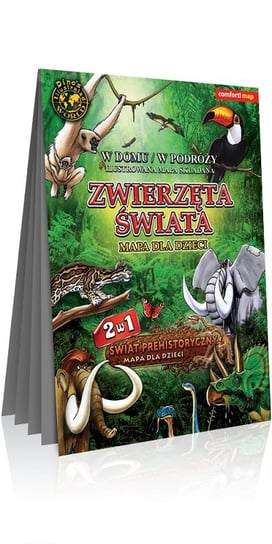 Zwierzęta świata i świat prehistoryczny. Mapa dla dzieci 2w1 Opracowanie zbiorowe